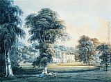 Thomas Girtin Canvas Paintings - Chalfont House, Buckinghamshire, with a Shepherdess